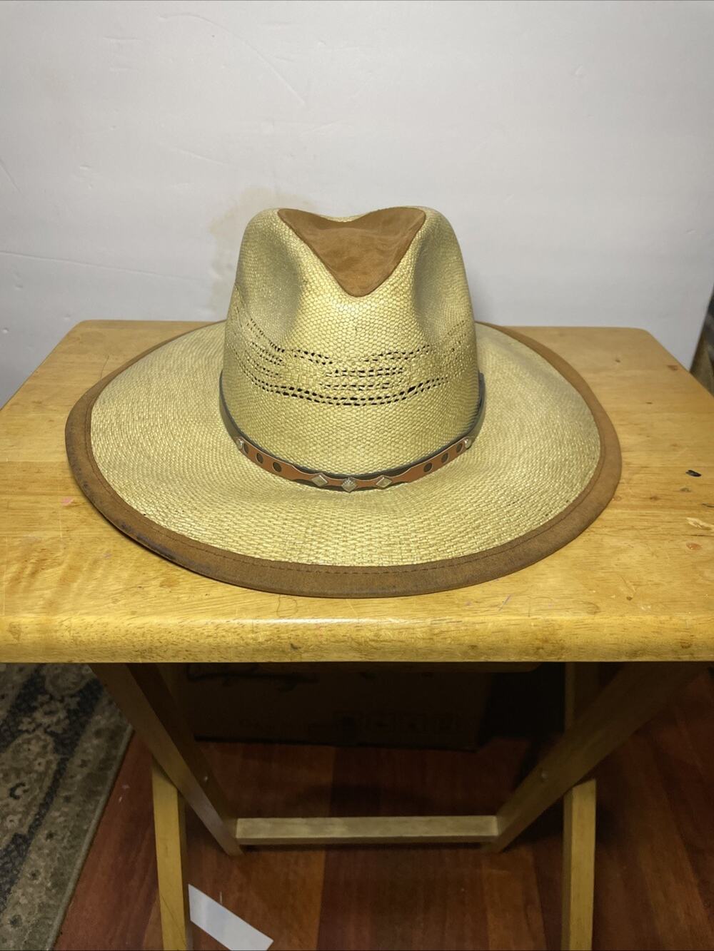 Kingstone Western Straw Hat Sz Med Excellent Condition